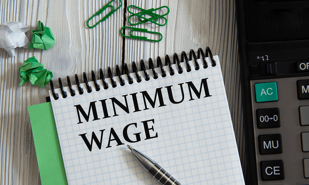 Minimum wage notebook with calculator