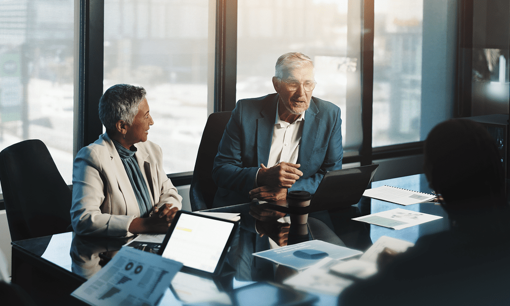 Professionals discussing at a conference table